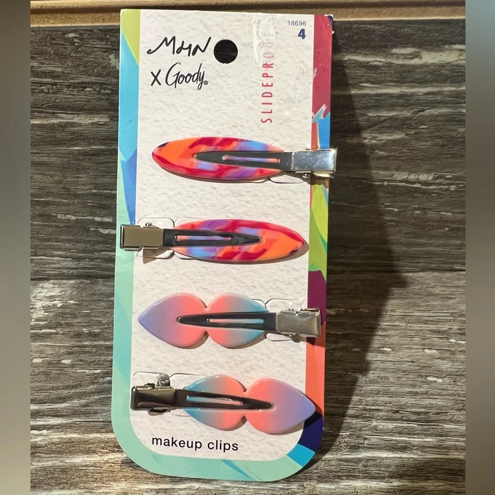Goody X Morgan Harper Nichols SlideProof Makeup Hair Clips Multicolor 4‎ New